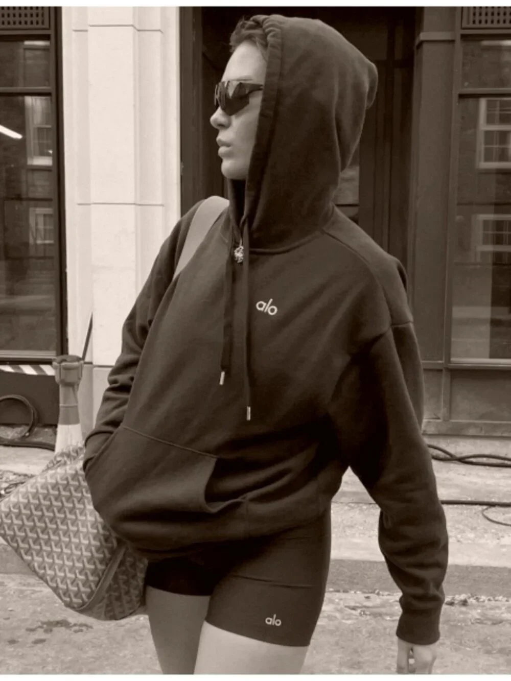 Alo Accolade Hoodie Espresso Hood Sweater Soft Oversized Hooded Sweatshirt XS